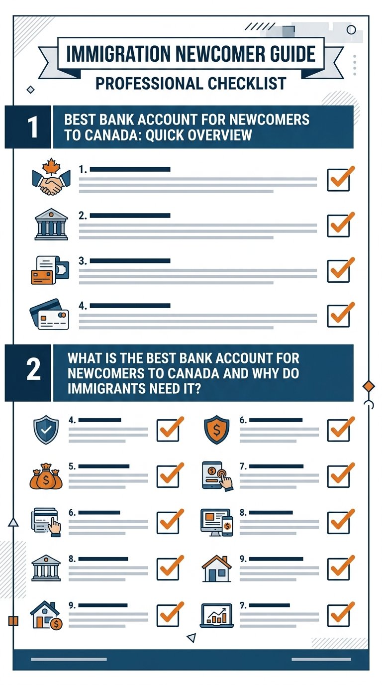 Checklist of documents needed to open a bank account as a newcomer in Canada