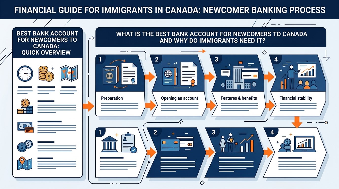 Step-by-step process for a newcomer opening a first bank account in Canada
