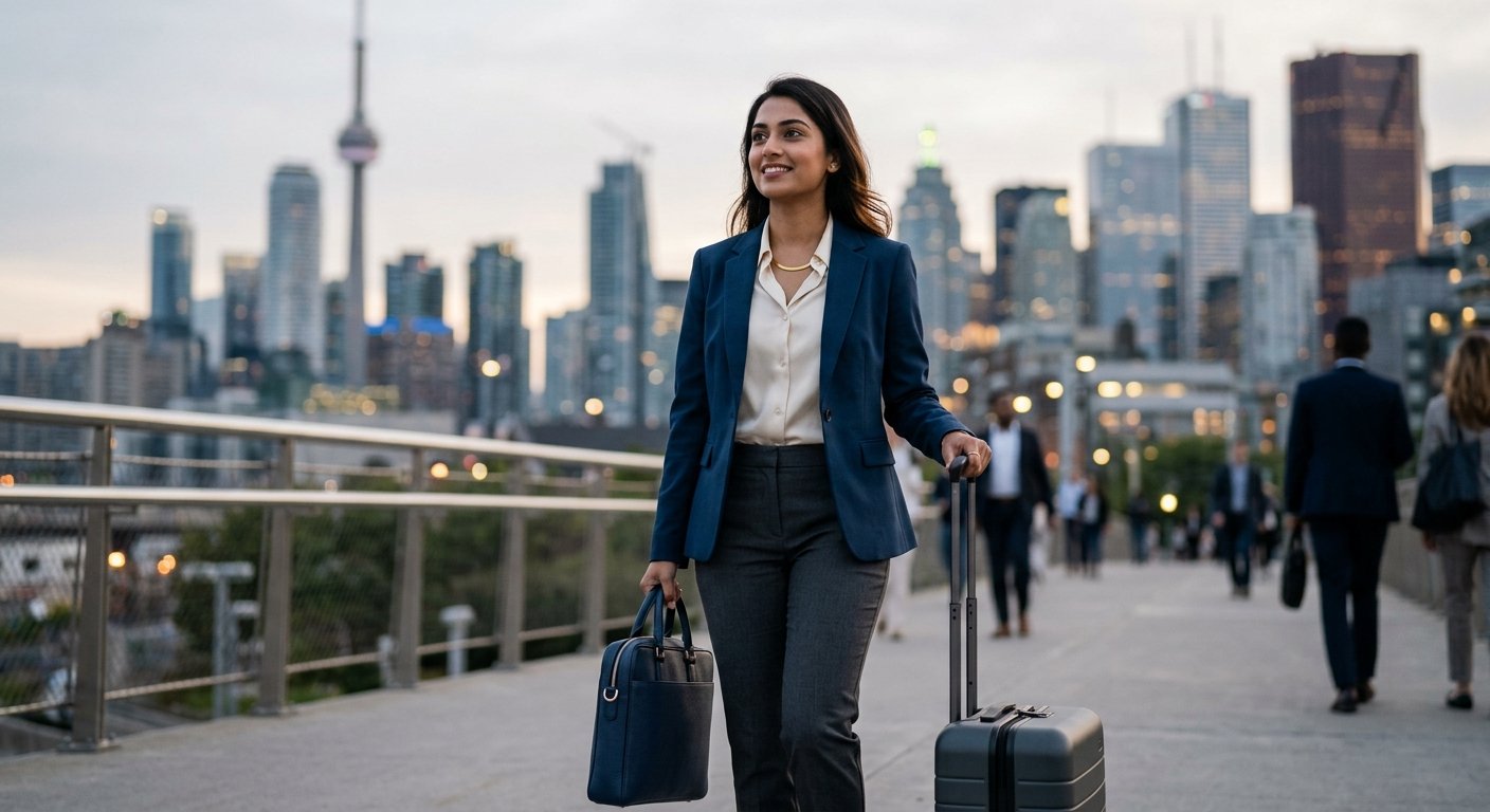 Newcomer in Canada reviewing a credit card statement to build credit history