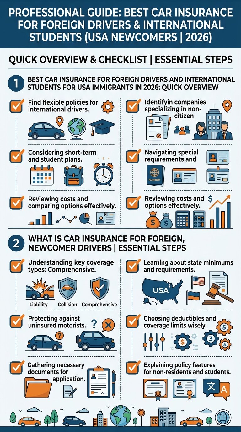 Step-by-step checklist: car insurance for foreign drivers and international students guide for usa newcomers