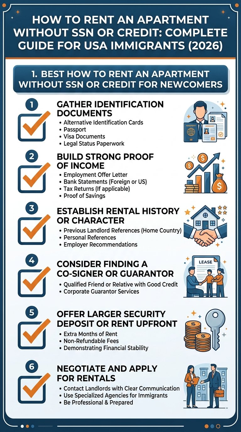 Step-by-step checklist: how to rent an apartment without ssn or credit guide for usa newcomers