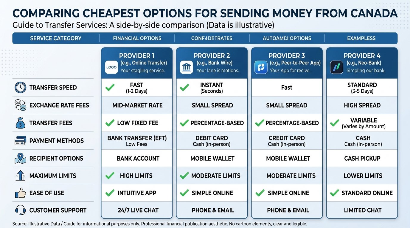 Comparison guide: cheapest ways to send money to from canada options for newcomers