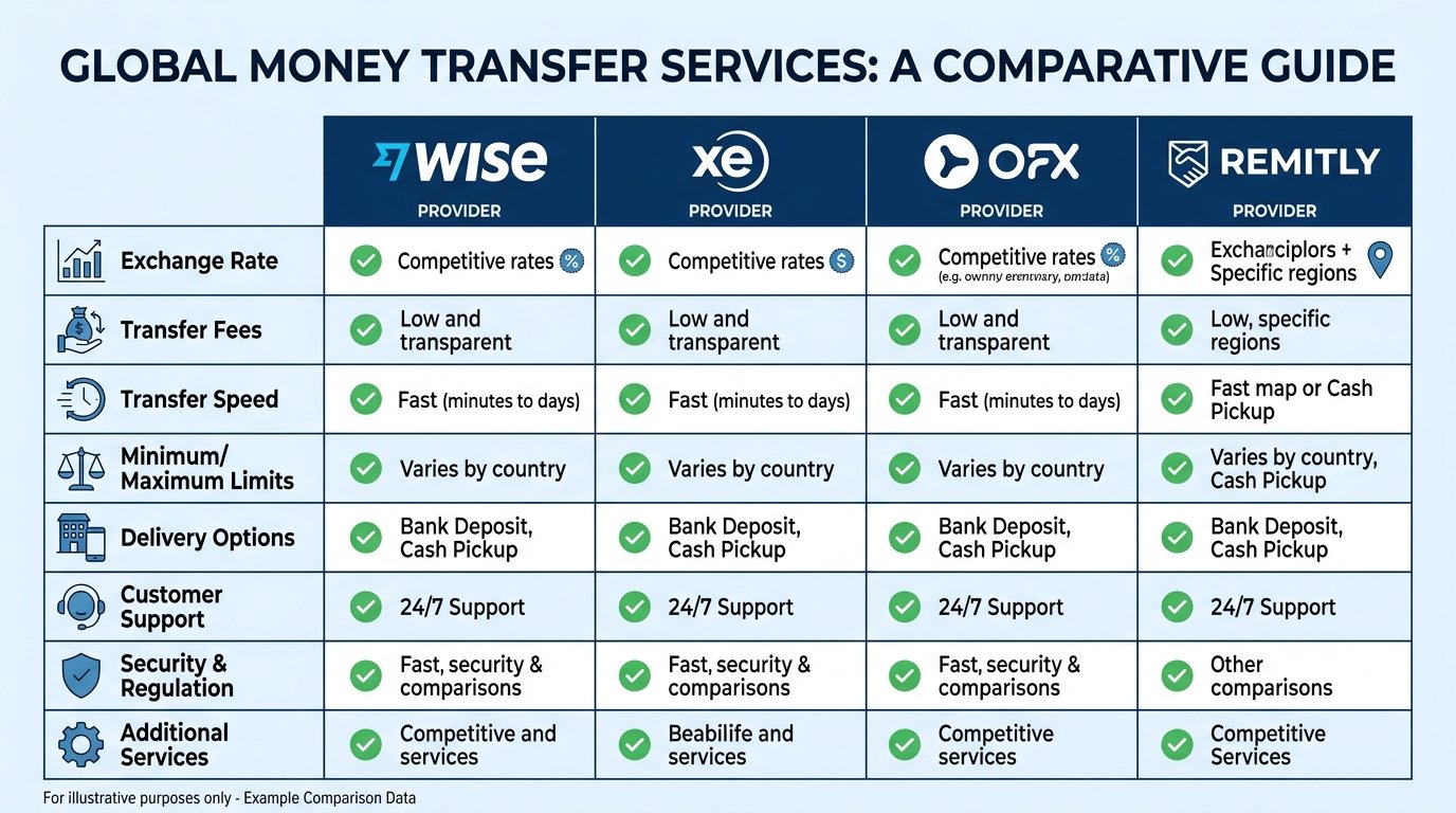 Comparison guide: wise vs xe vs ofx vs remitly options for newcomers