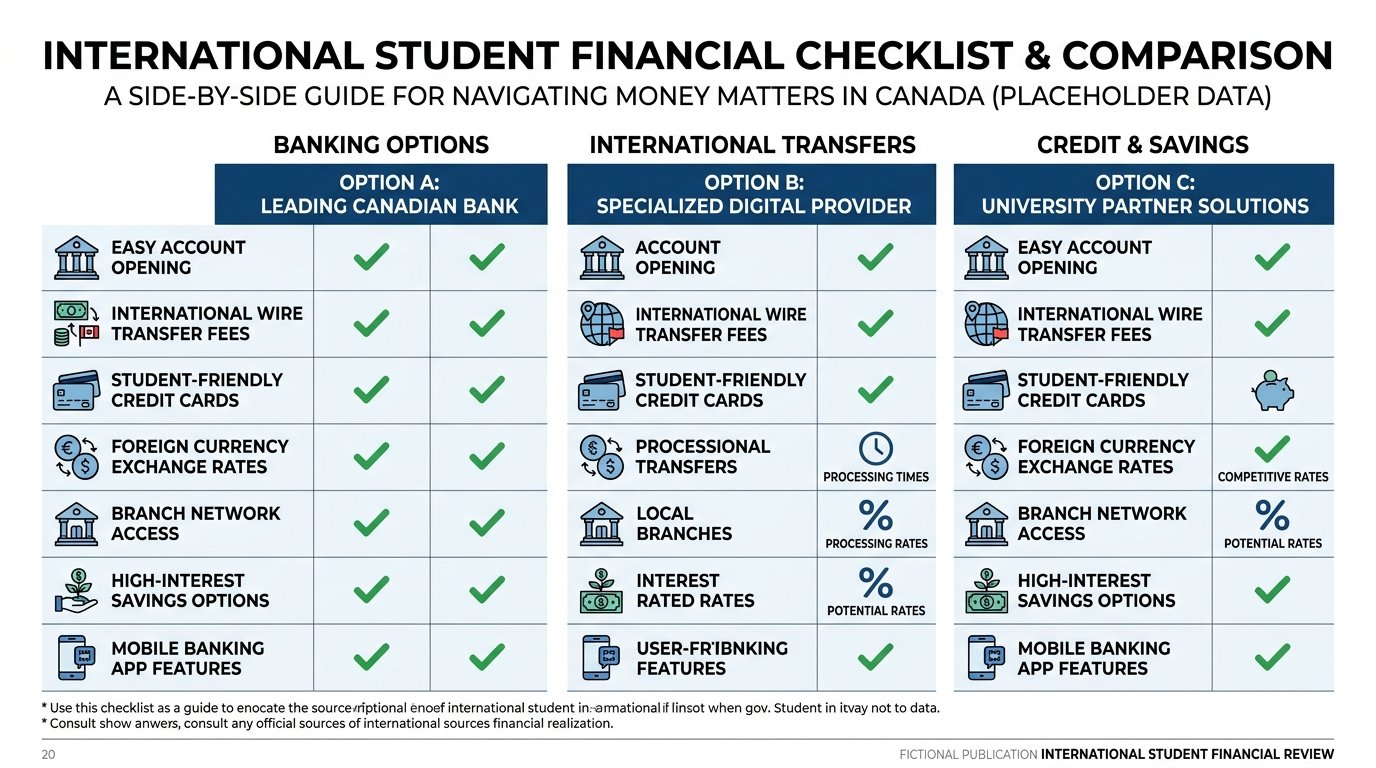 Comparison guide: international students in canada money checklist options for newcomers