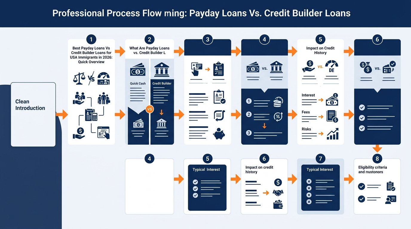 Payday loans vs credit builder loans -- process diagram for newcomers