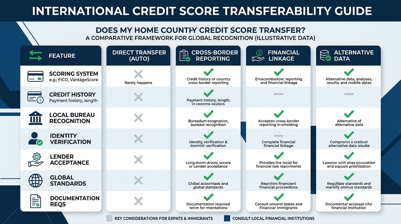 Does my home country credit score transfer -- comparison chart for newcomers